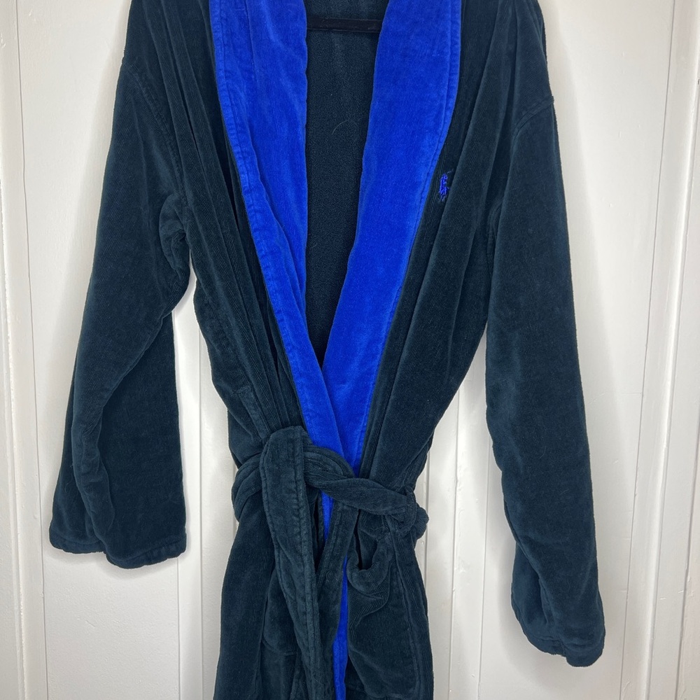 Men’s Polo Ralph Lauren Blue and Black Robe